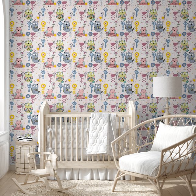 Papier Peint Hiboux Mignons (Enfants)