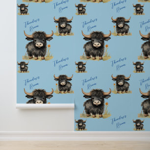 Papier Peint Highland Cow Cute Boys Chambre