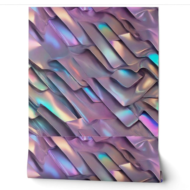 Papier Peint Holographie abstraite/iridescente futuriste (Déroulement)