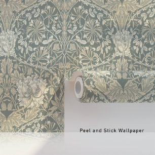 Papier Peint Honeysuckie Victorian Edwardian British Sage Cream