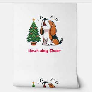 Papier Peint Howl-iday Cheer Beagle Avec Un Design D'Arbre De N