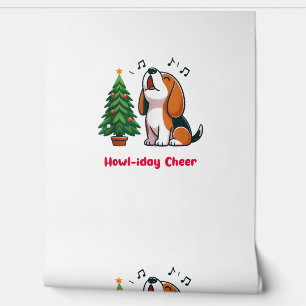 Papier Peint Howl-iday Cheer Beagle Avec Un Design D'Arbre De N