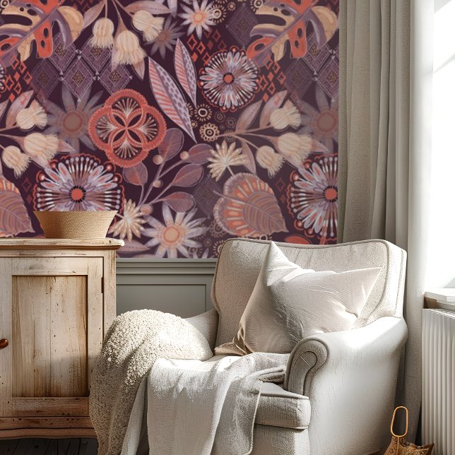 Papier Peint Humeur Bohème Botanique Tropicale (Créateur téléchargé)