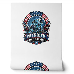 Papier Peint IA patriotique Liberté Loup Cyberpunk Avenir Liber