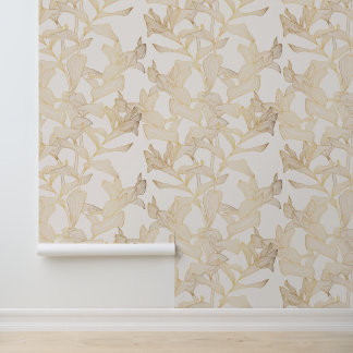 Papier Peint Illustration de la ligne d'or exotique tropicale.