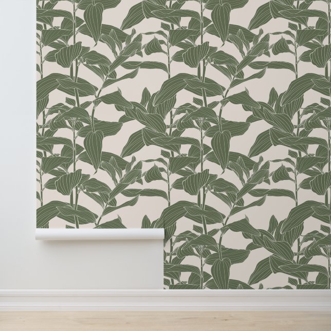 Papier Peint Illustration de la ligne tropicale exotique. (Application)