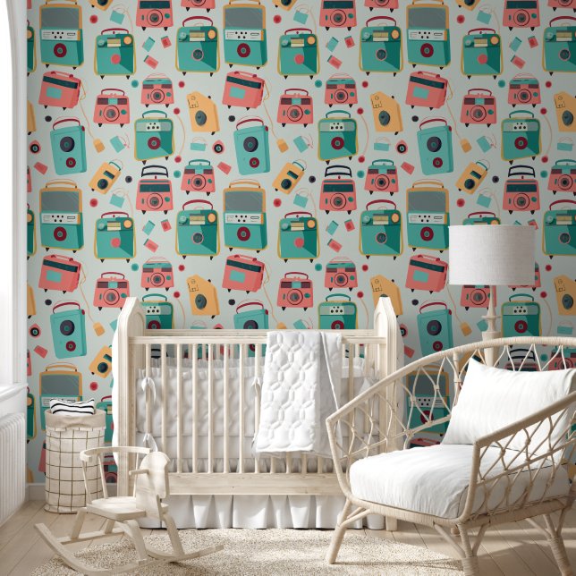 Papier Peint Illustration radio vintage (Enfants)