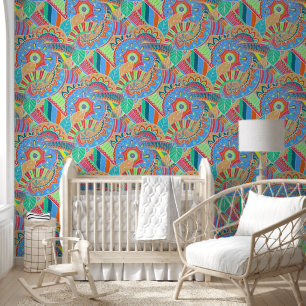 Papier Peint Imaginaire Paisley Ornements Motif sans soudure 2