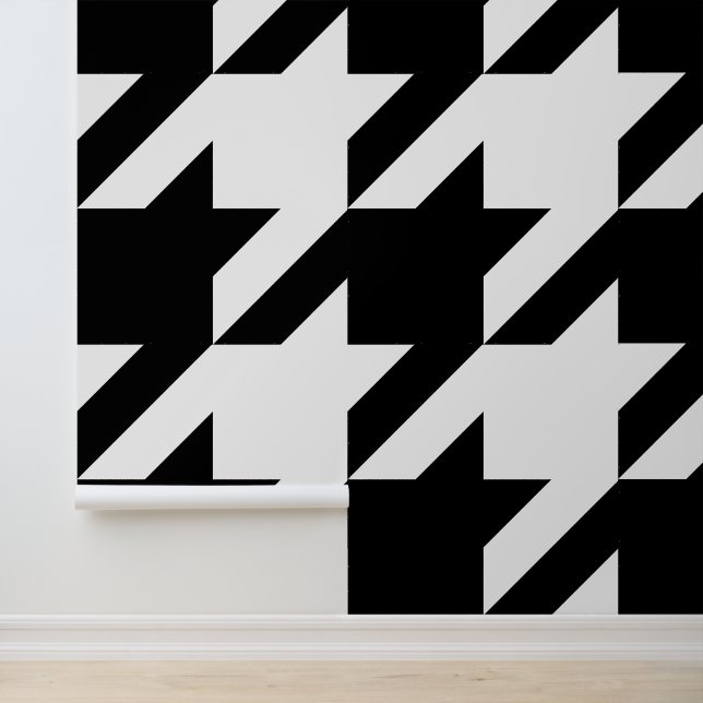 Papier Peint Immense Pied de Poule Blanc et Noir  (Application)