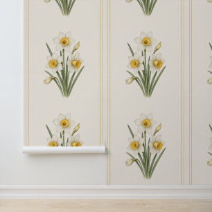 Papier Peint Impression botanique de Narcisse, fleur de naissan