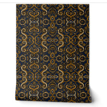 Imprimé africain ornemental paisley indigo royal