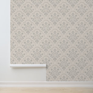 Papier Peint Imprimé bloc de fleur de gris doux assourdi en coq