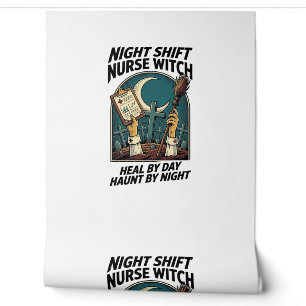 Papier Peint Infirmière de Nuit Sorcière Rétro T-shirt Hallowee