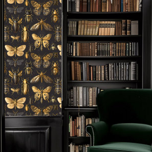 Papier Peint Insectes académiques sombres en or et Brown