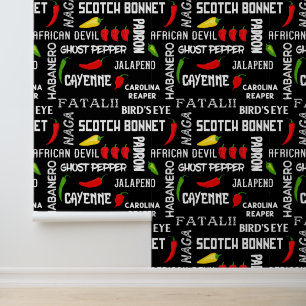 Papier Peint Jamaïcain Restaurant Motif piment épicé