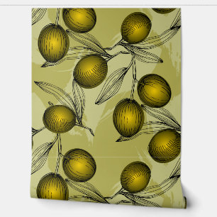 Papier Peint Jardin botanique des olives vertes mignonnes Motif