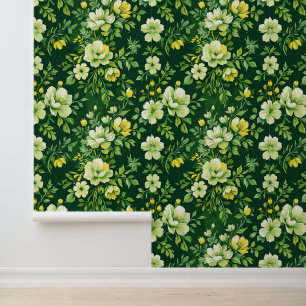 Papier Peint Jardin botanique Vert Floral Peel and Stick