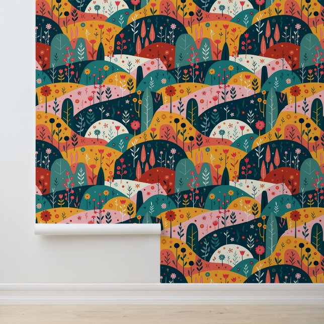 Papier Peint Jardin des collines de tournage Whimsical - Art po (Application)