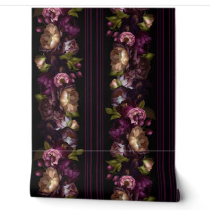 Papier Peint Jardin Fleur Foncé Mystique Victorien Avec Des Ray