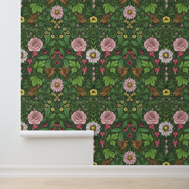 Papier Peint Jardin sauvage en vert (Application)