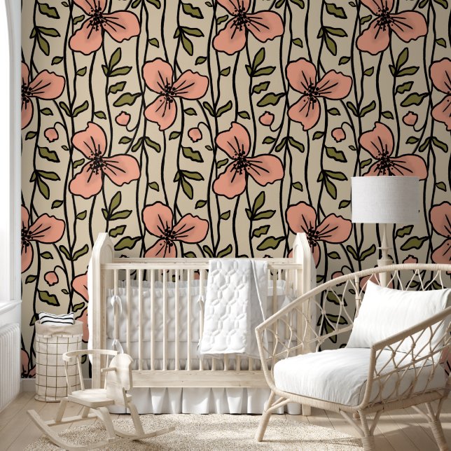 Papier Peint Jardin Verticale Fleurissant délice Baby Fleurs ro (Enfants)