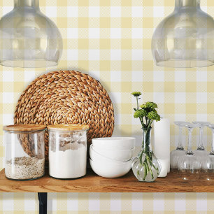 Papier Peint Jaune mellow Vichy En vichy Motif