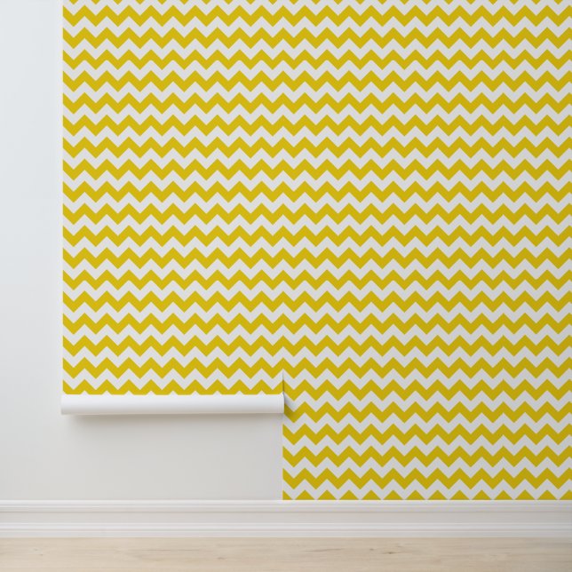 Papier Peint Jaune Zigzag, Jaune Chevron, Motif géométrique (Application)