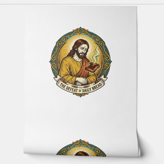 Papier Peint Jésus vaincu fumant du pain grillé brûlé petit-déj
