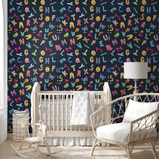 Papier Peint Joli alphabet monstre (Enfants)