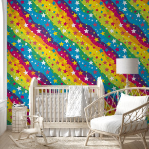 Papier Peint Joli carrelé abstrait motif arc-en-ciel
