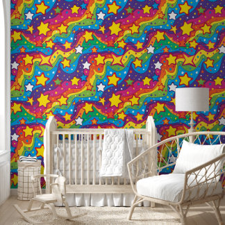 Papier Peint Joli carrelé abstrait motif arc-en-ciel