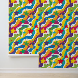 Papier Peint Joli carrelé abstrait motif arc-en-ciel