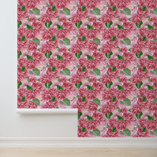 Papier Peint Joli carrelé Dusty rose motif