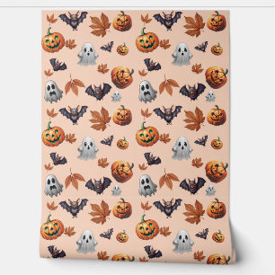 Papier Peint Joli Éffrayant Halloween thème automne Motif