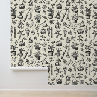 Papier Peint Joli jardin vintage carrelé motif