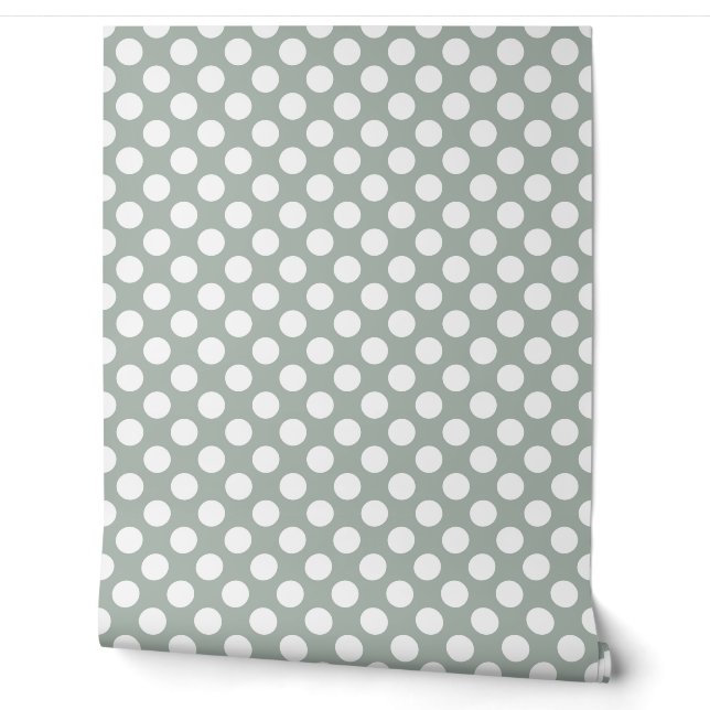 Papier Peint joli motif/couleur unie vert clair (Déroulement)