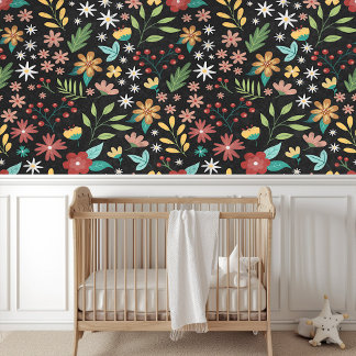 Papier Peint Joli Motif d'Art Botanique Floral Coloré