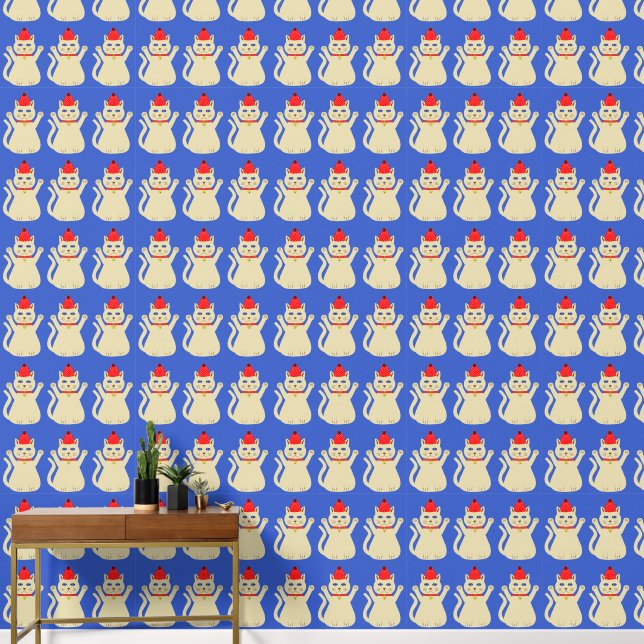 Papier Peint Joli motif de chat de Noël (Couloir)