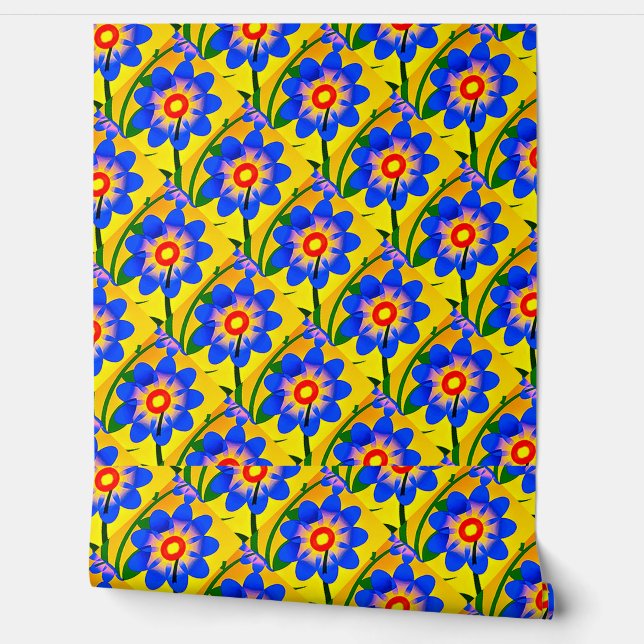 Papier Peint Joli Motif de fleurs Abstraites (Déroulement)