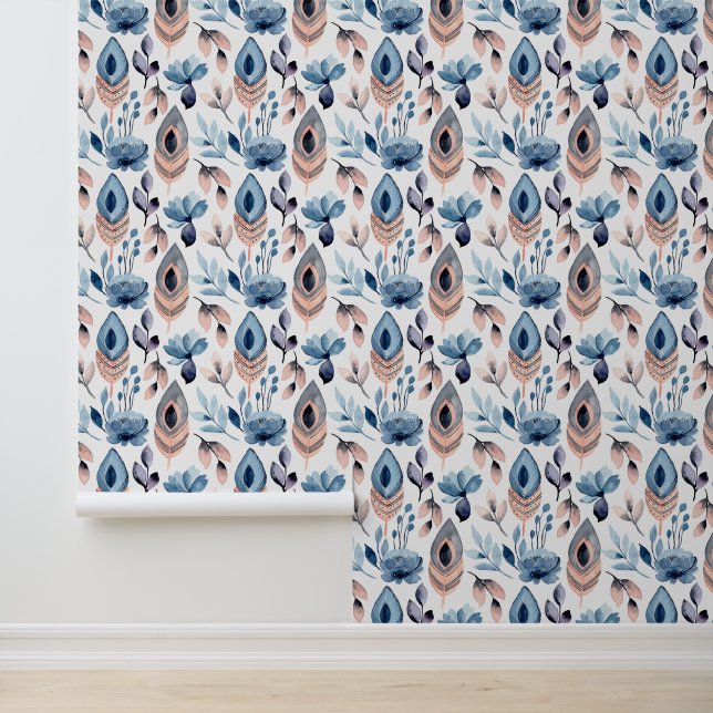 Papier Peint Joli motif de fleurs carrelées (Application)