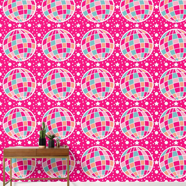 Papier Peint Joli Motif Disco Pink Hot (Couloir)