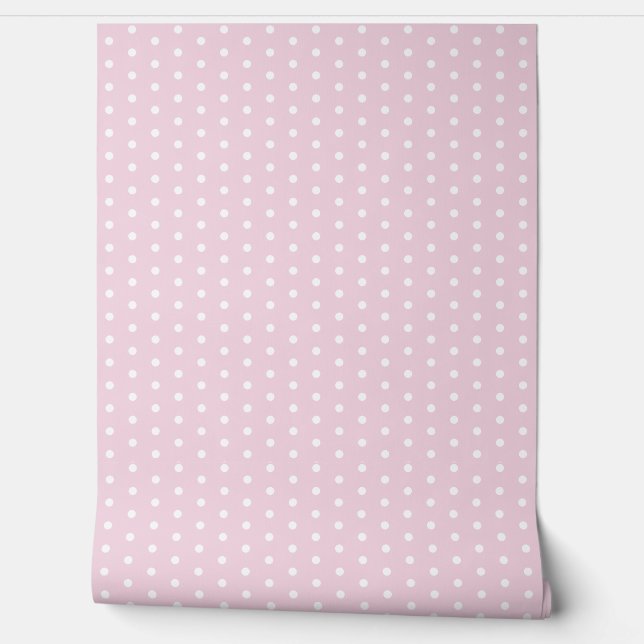 Papier Peint Joli Polka Dot Motif mignon Pastel Rose (Déroulement)