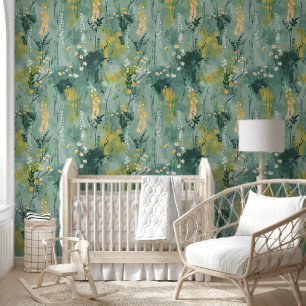 Papier Peint Joli vert aquarelle Meadows