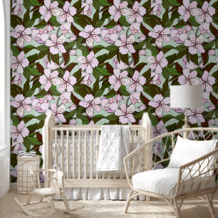 Papier Peint Jolie fleurs dessinées à la main Moderne élégant t