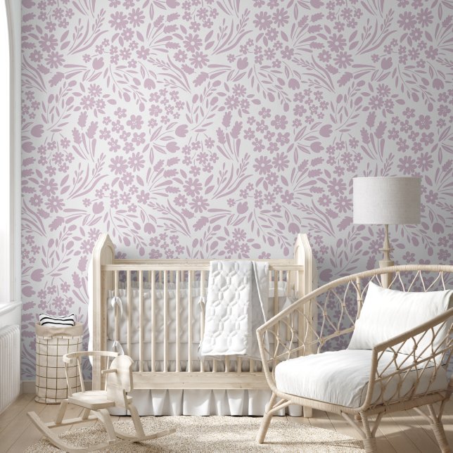 Papier Peint Jolie Lavande Fleur sauvage Nursery Salle pour enf (Enfants)