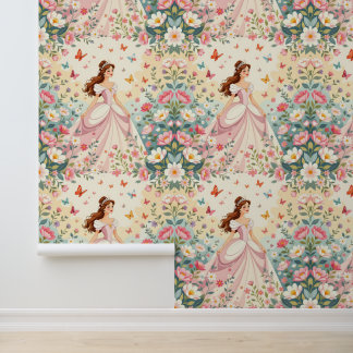 Papier Peint Jolie princesse avec papillons
