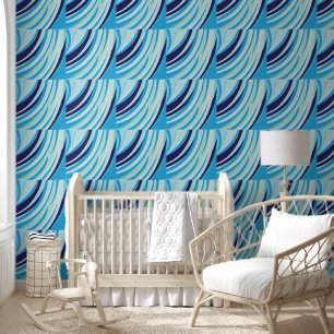 Papier Peint Jolie rayure diagonale bleue abstraite