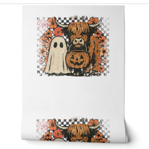 Papier Peint Jolie vache des Highlands fantôme d'automne Hallow