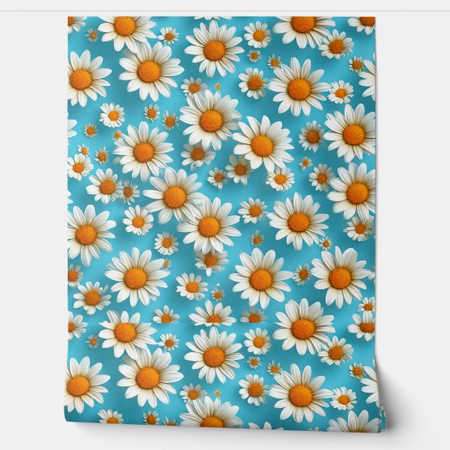Papier Peint Jolies fleurs blanches (Déroulement)
