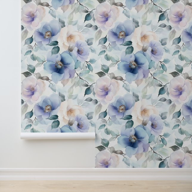 Papier Peint Jolies fleurs lavande violettes blanches   (Application)